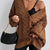Chunky Knit Cable Knit Button-Up Cardigan Dark Brown
