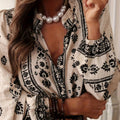 Printed Long Sleeve Blouse