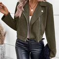Zip Up Cropped Jacket Green