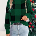 Christmas Plaid Long Sleeve Turtleneck Sweater