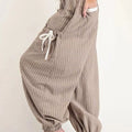 Stripe Drawstring Cargo Jogger Pants with Pockets