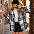 Plaid Single-Button Blazer