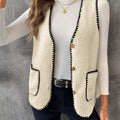 V-Neck Button Up Vest Coat
