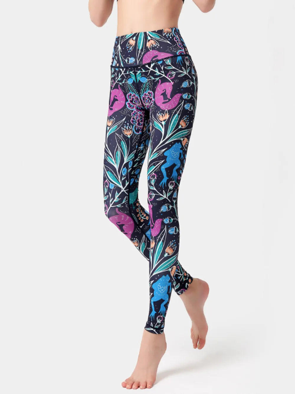 Printed High Waist Active Leggings Purple