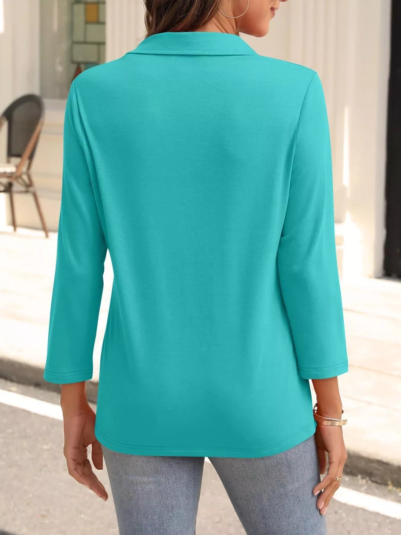 Johnny Collar Solid Color Top