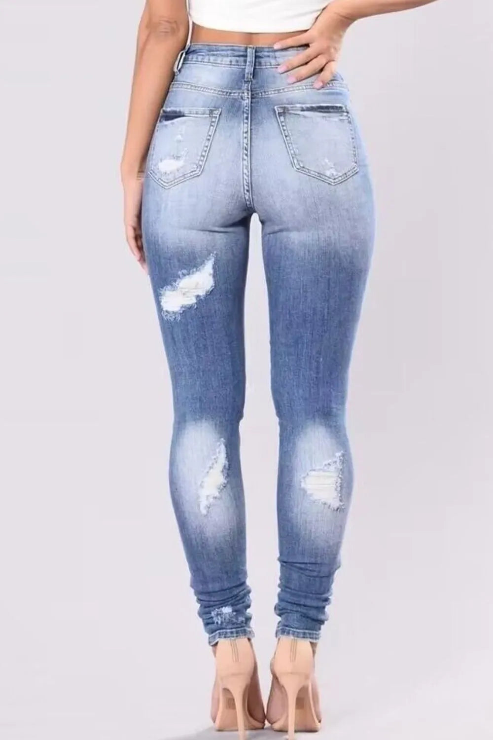Full Size Distressed Skinny Jeans Plus Size