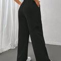 Relaxed Fit Drawstring Waist Solid Pants