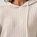 Ribbed Knit Long Sleeve Hoodie