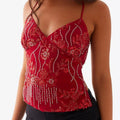 Embroidered Sequin Tie Back Cami