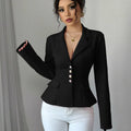 Fitted Button-Front Blazer