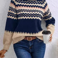 Geometric Pattern Knitted Sweater