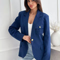 Lapel Collar One Button Blazer