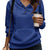 Drawstring Textured Dropped Shoulder Hoodie Blue