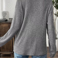 Ribbed Button Detail Long Sleeve T-Shirt