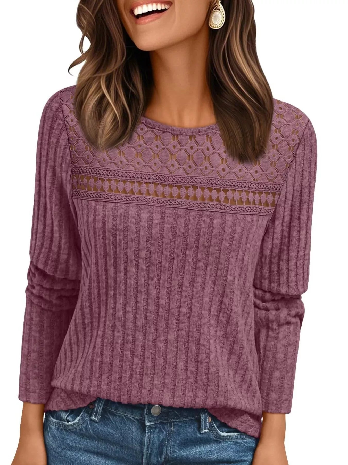 Ribbed Long Sleeve T-Shirt