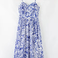 Floral Print Spaghetti Strap High Waist Dress