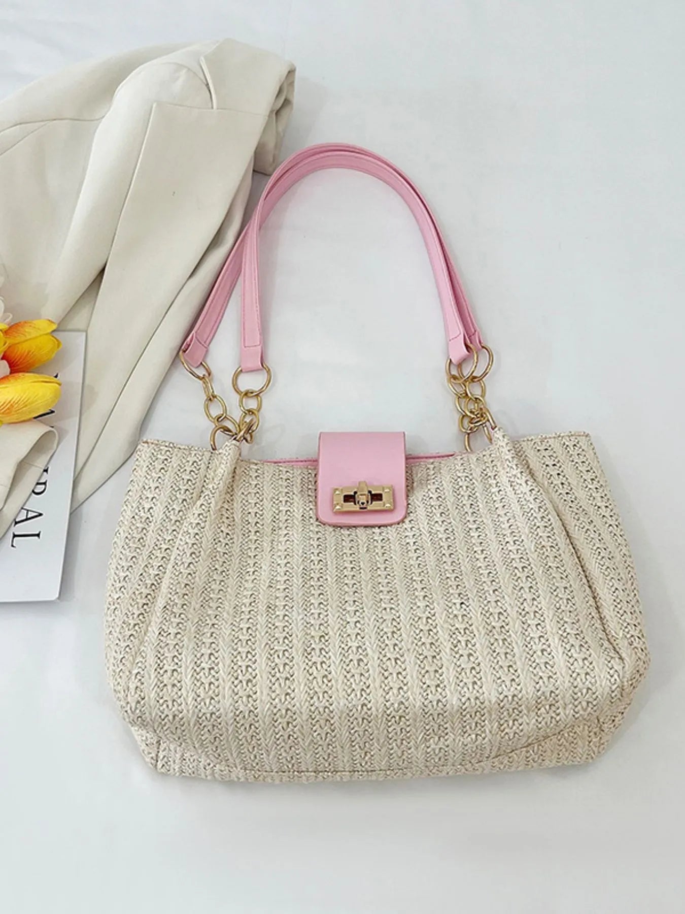 Woven Straw Shoulder Bag