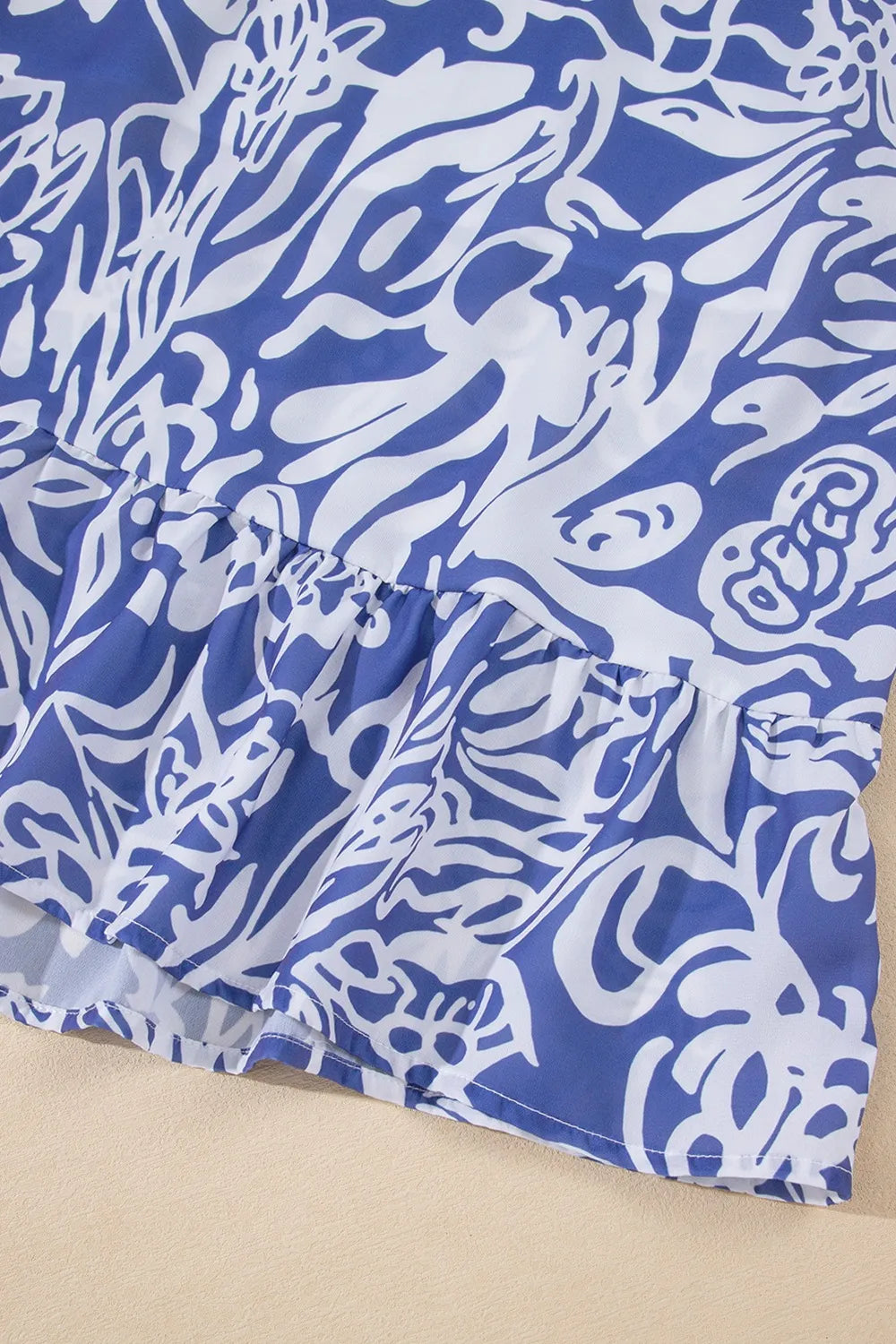 Floral Print Spaghetti Strap High Waist Dress