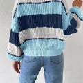 Striped Knit Round Neck Sweater