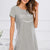 Graphic Round Neck Short Sleeve Lounge Dress Gray