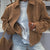 Zip Up Oversized Jacket Taupe