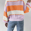 Striped Knit Round Neck Sweater