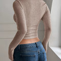 Ribbed Long Sleeve Crop T-Shirt