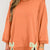 Bow Slit Round Neck Sweatshirt Tangerine