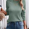 Textured Knit Long Sleeve T-Shirt