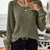 Ribbed Knit Long Sleeve T-Shirt Green