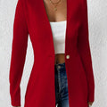 One Button Long Sleeve Blazer