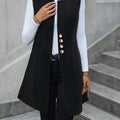 Button Up Longline Vest Coat