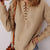 Grommet Detail V Neck Sweatshirt Tan