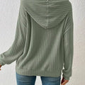 Ribbed Knit Long Sleeve Hoodie