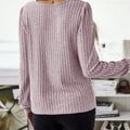 Ribbed Knit Long Sleeve T-Shirt