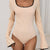 Long Sleeve Bodysuit with Contrast Trim Eggshell