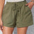 Elastic Waist Shorts with Pockets Army Green