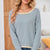 Striped Round Neck Drop Shoulder T-Shirt Charcoal