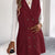 Double-Breasted Long Vest Coat Burgundy
