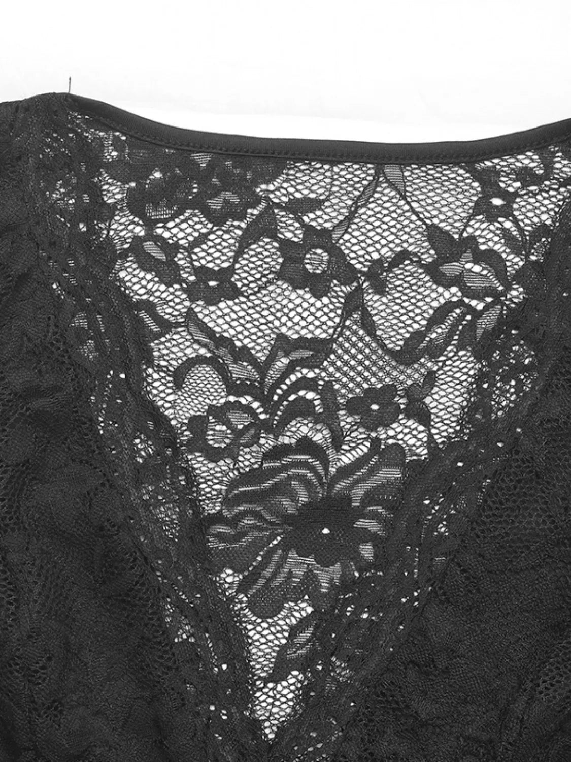 Lace Plunge Short Sleeve Bodysuit