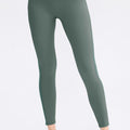 Wide Waistband Slim Fit Long Sports Pants Matcha Green