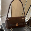 PU Leather Shoulder Bag Coffee Color One Size