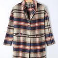 Plaid Longline Jacket with Pockets Multicolor