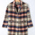 Plaid Longline Jacket with Pockets Multicolor