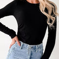 Ribbed Long Sleeve Fitted Bodysuit