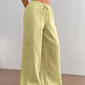 Full Size Drawstring Wide Leg Pants Plus Size