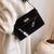 Solid Color Buckle Shoulder Bag Black One Size