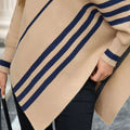 Striped Pattern Batwing Sleeve Sweater