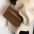 Solid Color Buckle Shoulder Bag Brown One Size