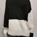 Color Block Ribbed Knit Sweater